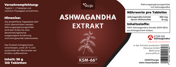 Ashwagandha Extrakt KSM-66 Tabletten