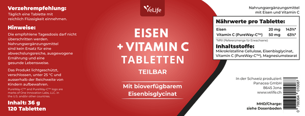 Eisen + Vitamin C Tabletten