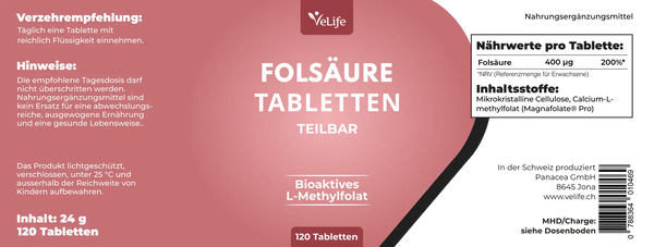 Folsäure Methylfolat Tabletten