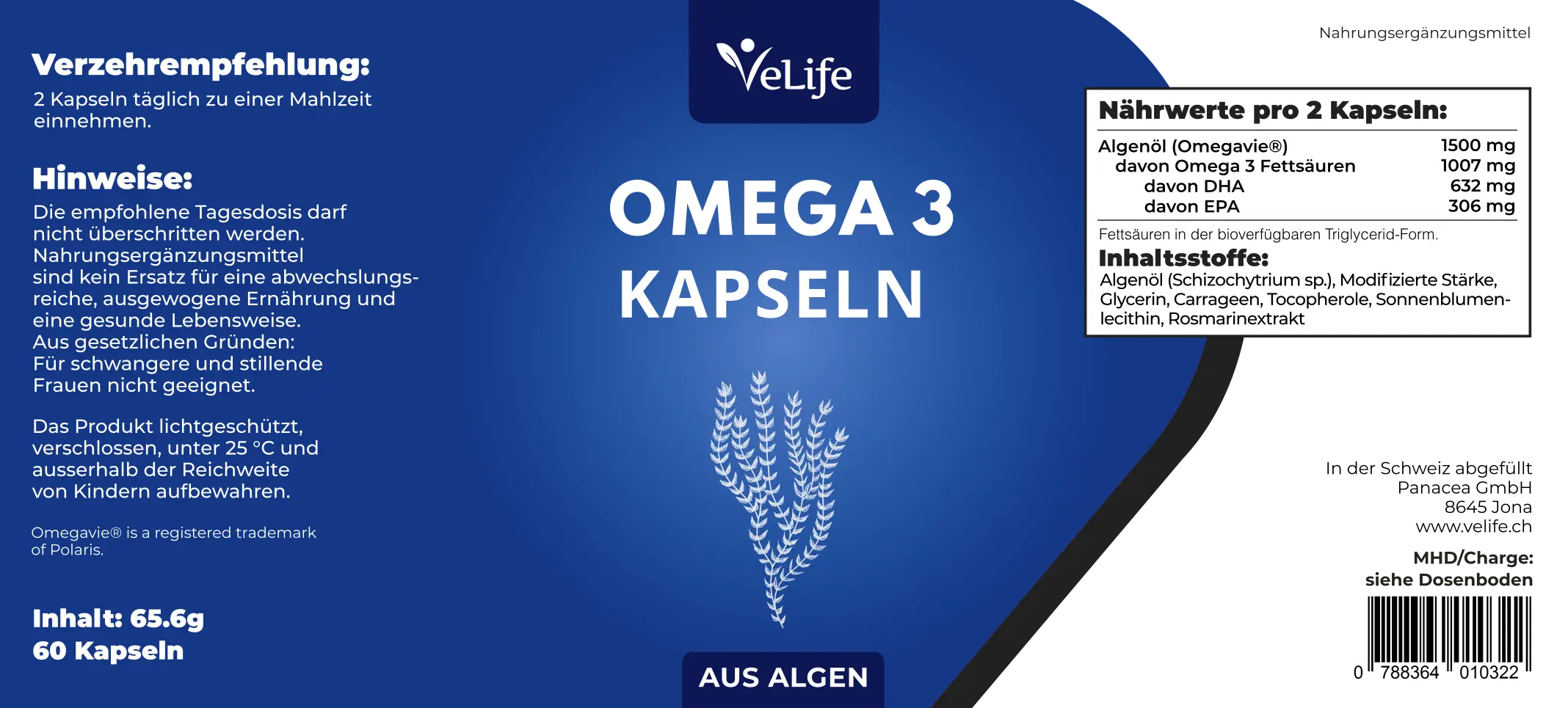 omega 3 kapseln aufbewahrung Omega-3 Algenöl Kapseln | Pflanzliches EPA & DHA