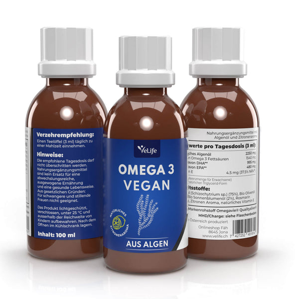 Olio di alghe vegano Omega 3 liquido