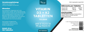 Vitamin D3 + K2 Tabletten