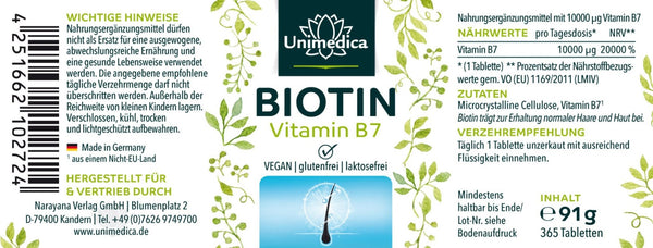 Biotin - Vitamin B7 - Velife Shop