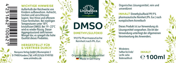 DMSO Dimethylsulfoxid 100ml - Velife Shop